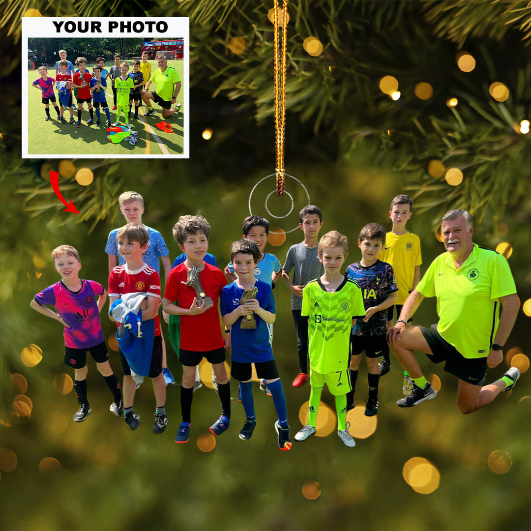 Dream Team - Personalized Photo Mica Ornament - Gift For Soccer Lovers, Family Members