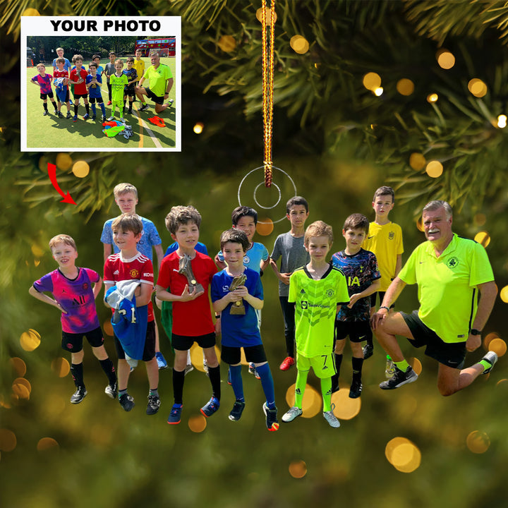Dream Team - Personalized Photo Mica Ornament - Gift For Soccer Lovers, Family Members