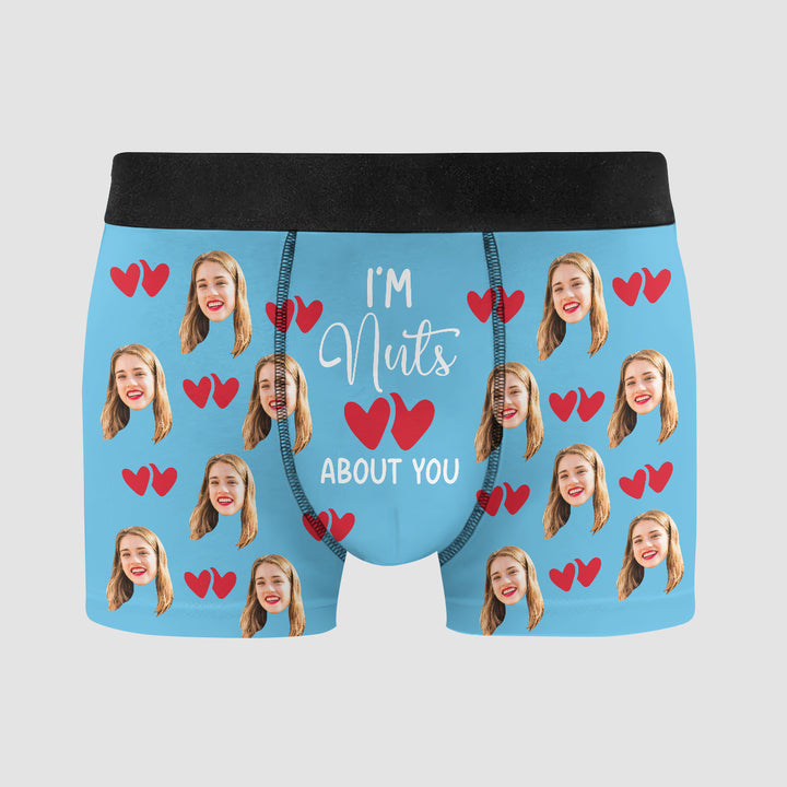 I'm Nuts About You - Personalized Custom Men's Boxer Briefs - Gift For Couple, Boyfriend, Husband