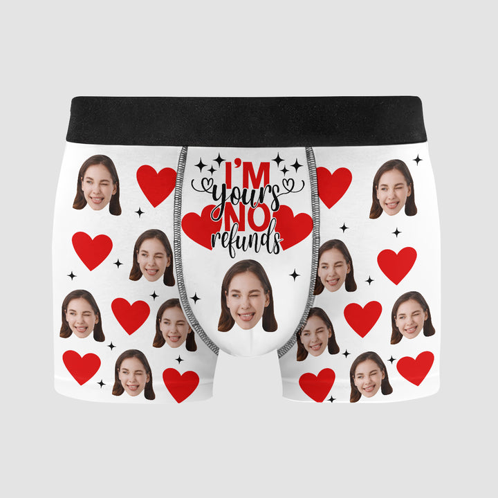 I'm Yours No Refund - Personalized Custom Men's Boxer Briefs - Gift For Couple, Boyfriend, Husband