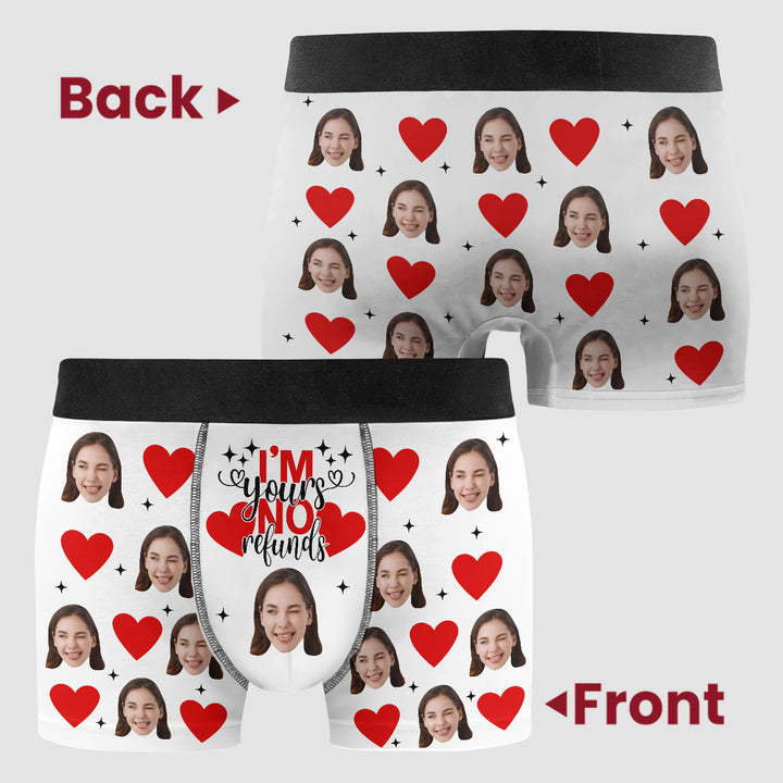 I'm Yours No Refund - Personalized Custom Men's Boxer Briefs - Gift For Couple, Boyfriend, Husband