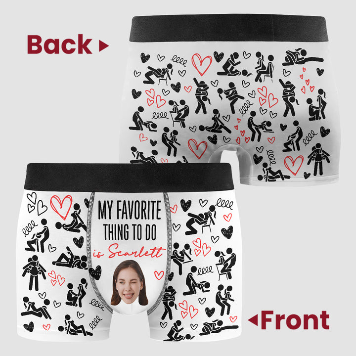 My Favorite Thing To Do - Personalized Custom Men's Boxer Briefs - Gift For Couple, Boyfriend, Husband
