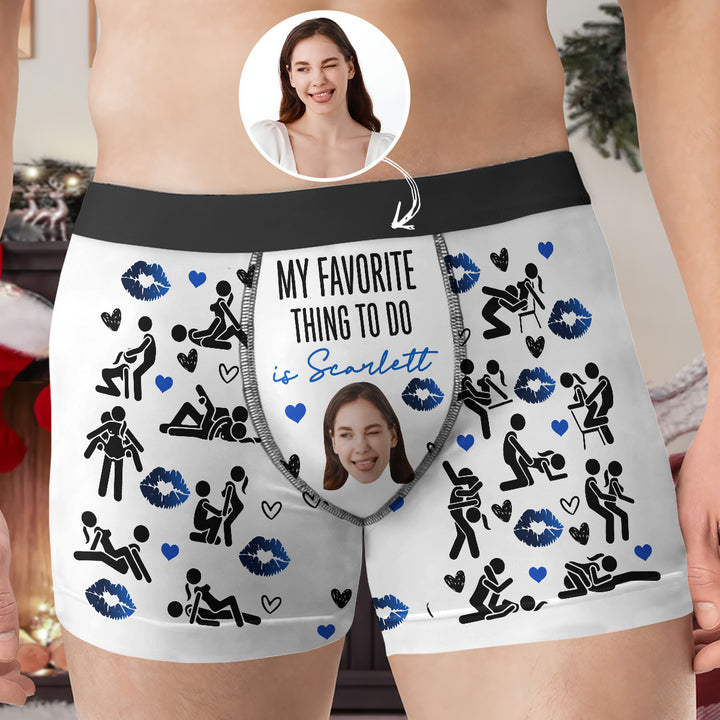 My Favorite Thing To Do - Personalized Custom Men's Boxer Briefs - Gift For Couple, Boyfriend, Husband