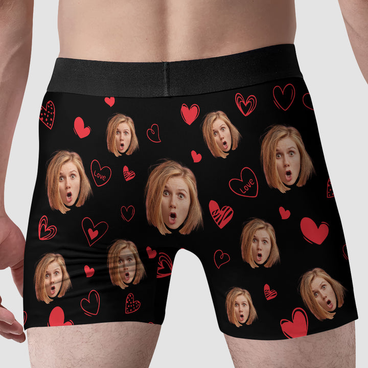 Love Is Mine - Personalized Custom Men's Boxer Briefs - Gift For Couple, Boyfriend, Husband