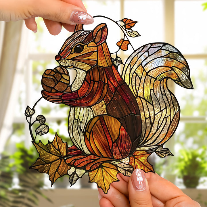 Grateful Harvest Squirrel - Window Hanging Suncatcher NCU0PD108