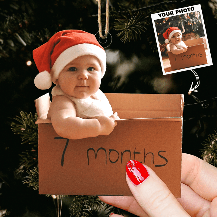 Merry Little One - Personalized Photo Mica Ornament - Gift For Kid, Family Members