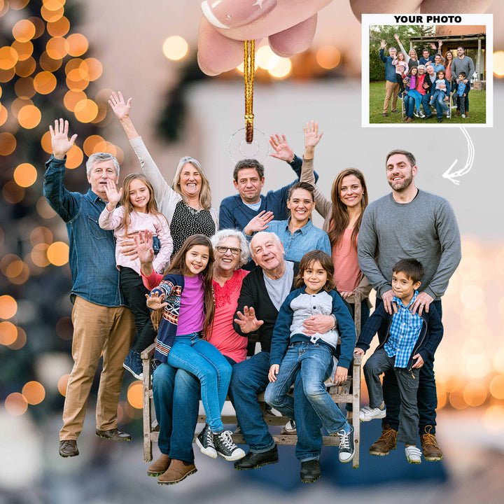 Bond Beyond Time - Personalized Photo Mica Ornament - Christmas Gift For Family, Family Members