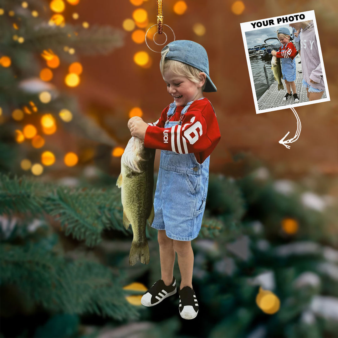 Tiny Tacklebox - Personalized Photo Mica Ornament - Gift For Fishing Lovers