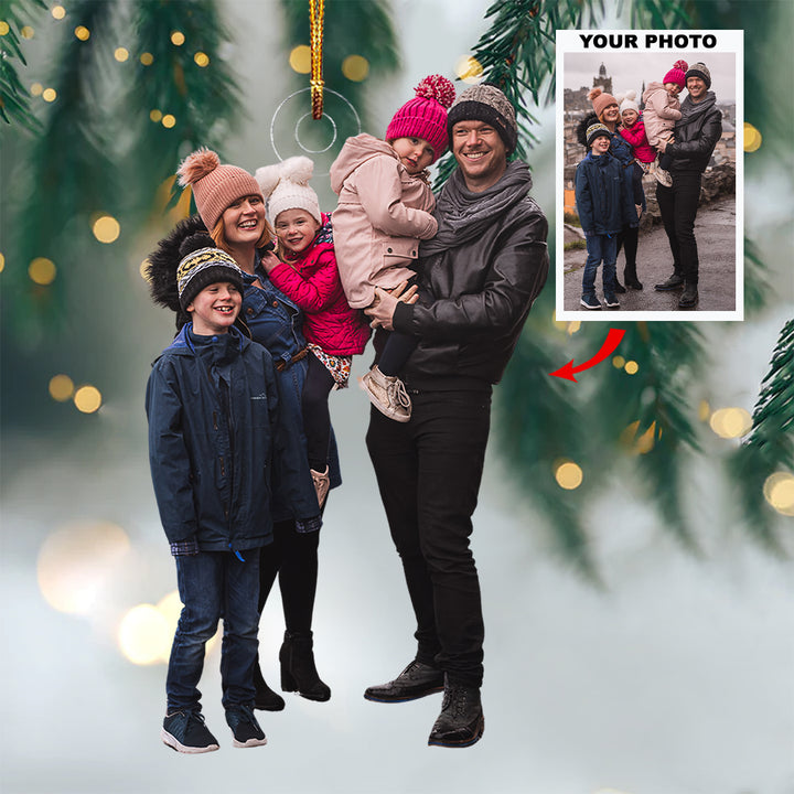 Heart of the Home - Personalized Photo Mica Ornament - Christmas Gift For Family Members
