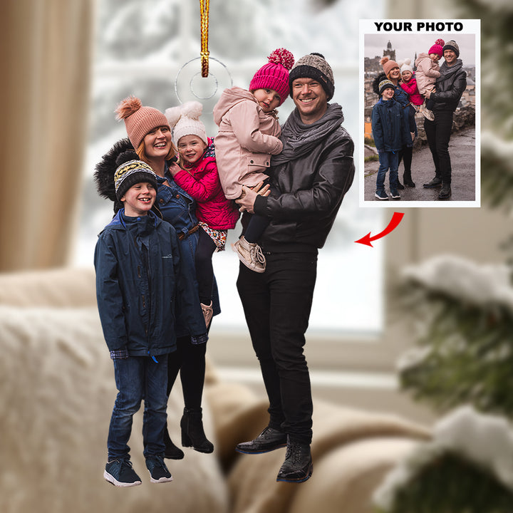 Heart of the Home - Personalized Photo Mica Ornament - Christmas Gift For Family Members