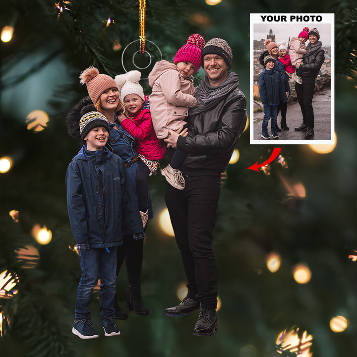 Heart of the Home - Personalized Photo Mica Ornament - Christmas Gift For Family Members