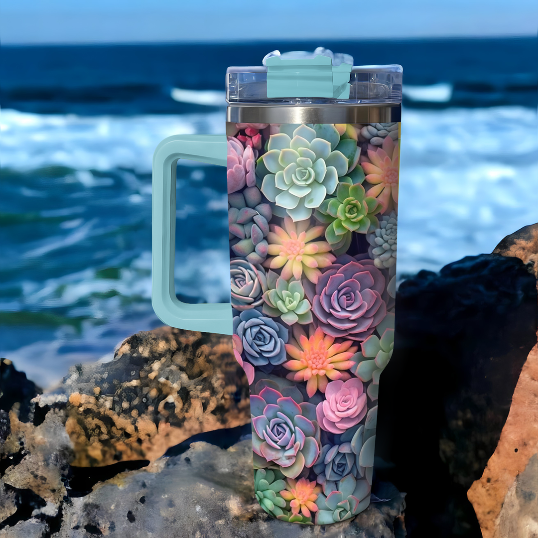 Succulent Plant - Tumbler With Handle - NCU0DK003