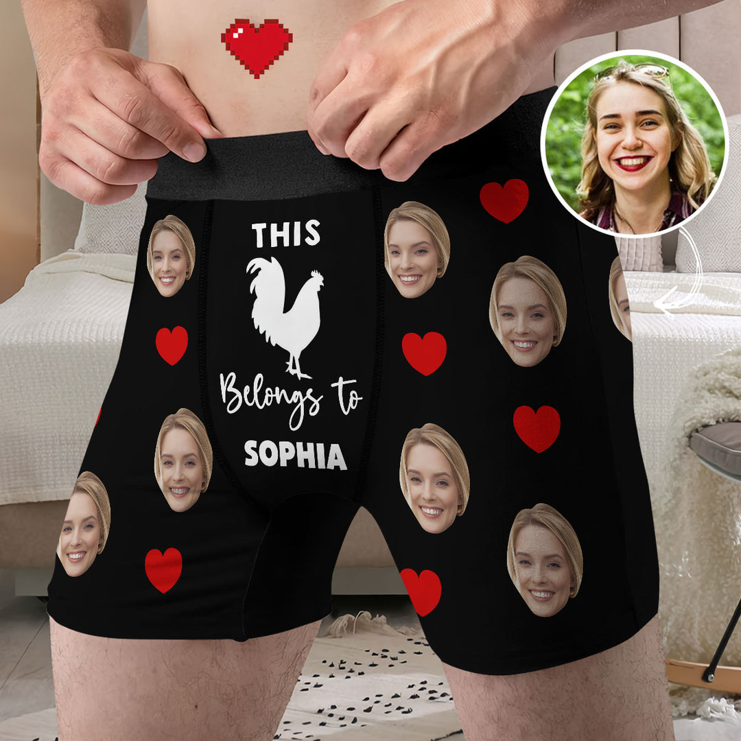 This Belongs To Me - Personalized Custom Men's Boxer Briefs - Gift For Couple, Boyfriend, Husband
