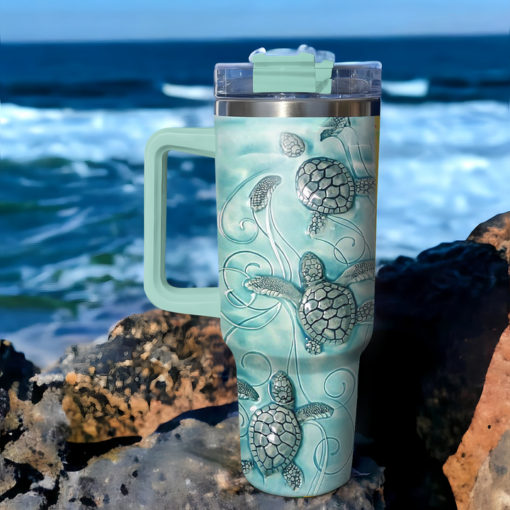 Turtle in Ocean - Tumbler With Handle NCU0PT006
