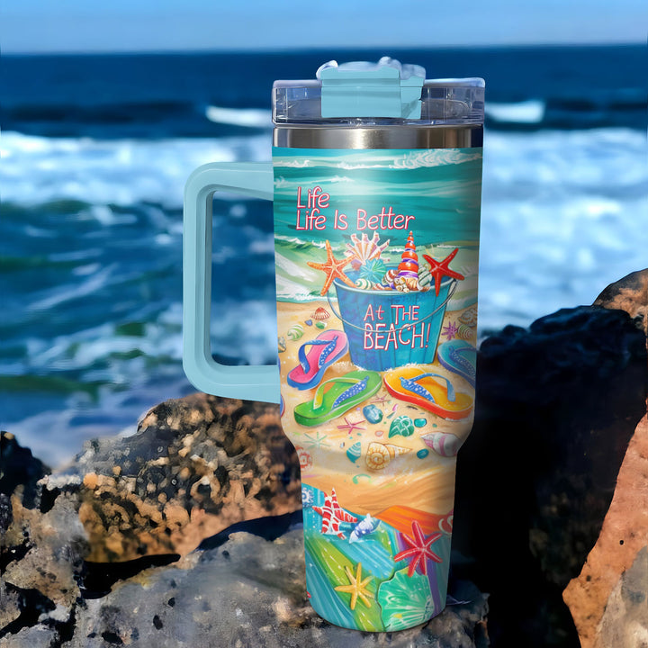 Life Is Better At The Beach - Tumbler with Handle - NCU0TL006