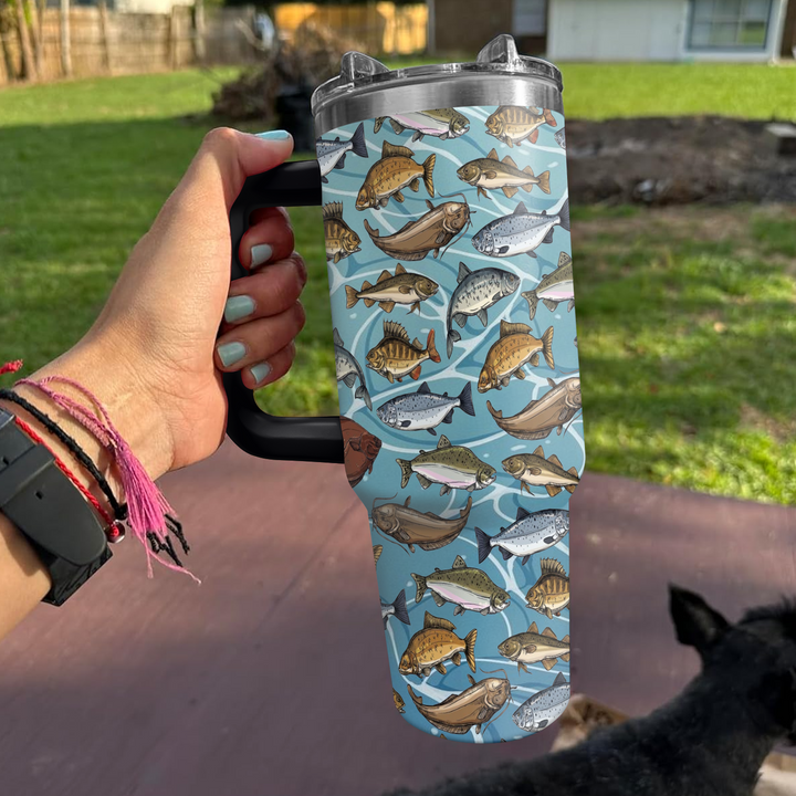 Vibrant Fishing - Tumbler With Handle - NCU0DK006