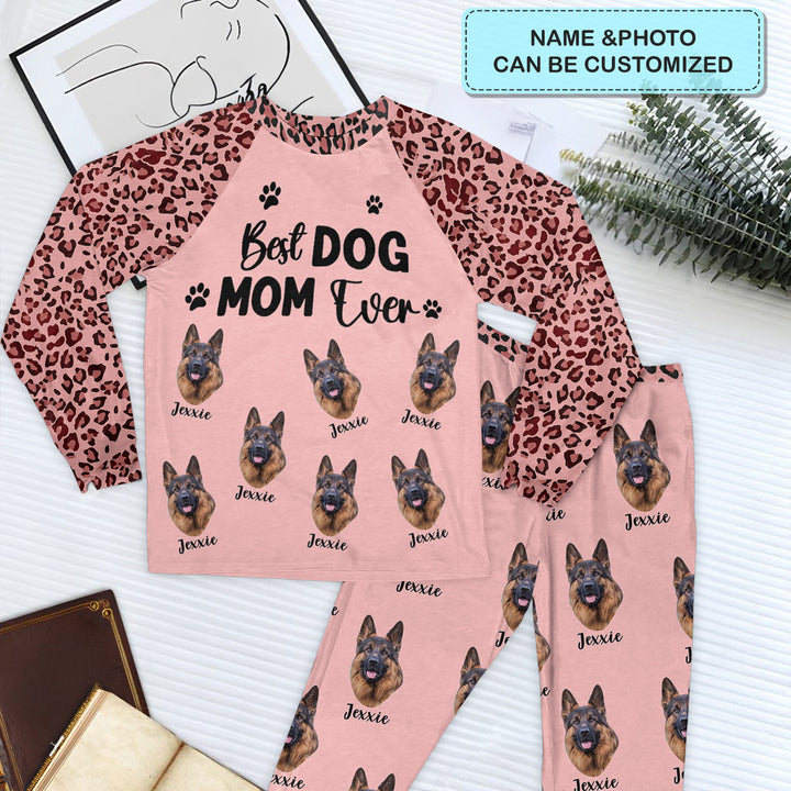 Best Dog Mom Ever - Personalized Custom Raglan Pajama Set - Gift For Dog Lover, Dog Mom, Dog Dad, Dog Owner