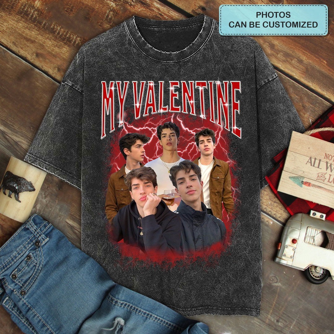 My Valentine - Personalized Custom Bootleg Tshirt - Gift For Couple, Boyfriend, Girlfriend