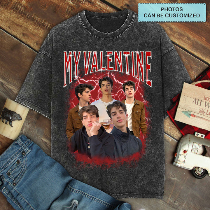 My Valentine - Personalized Custom Bootleg Tshirt - Gift For Couple, Boyfriend, Girlfriend