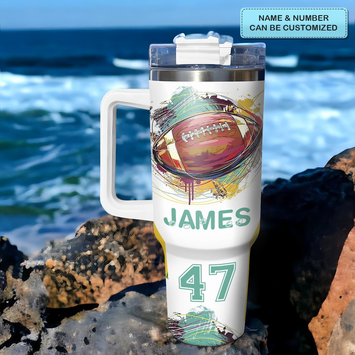 Gridiron Glory - Personalized Tumbler with Handle - NCU0DK005