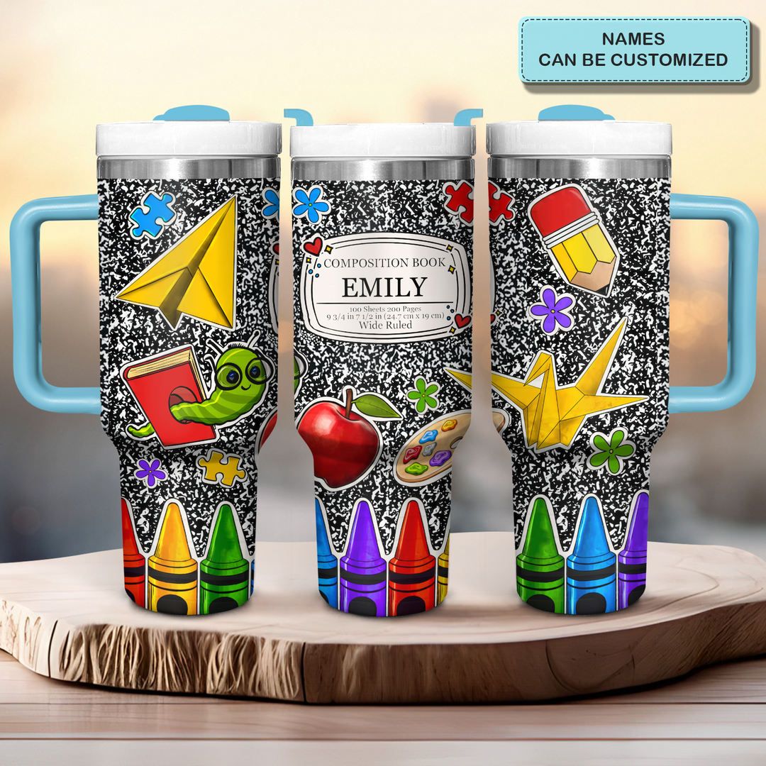 A Great Teacher - Personalized Tumbler With Handle - Gift For Teacher - NCU0DK033