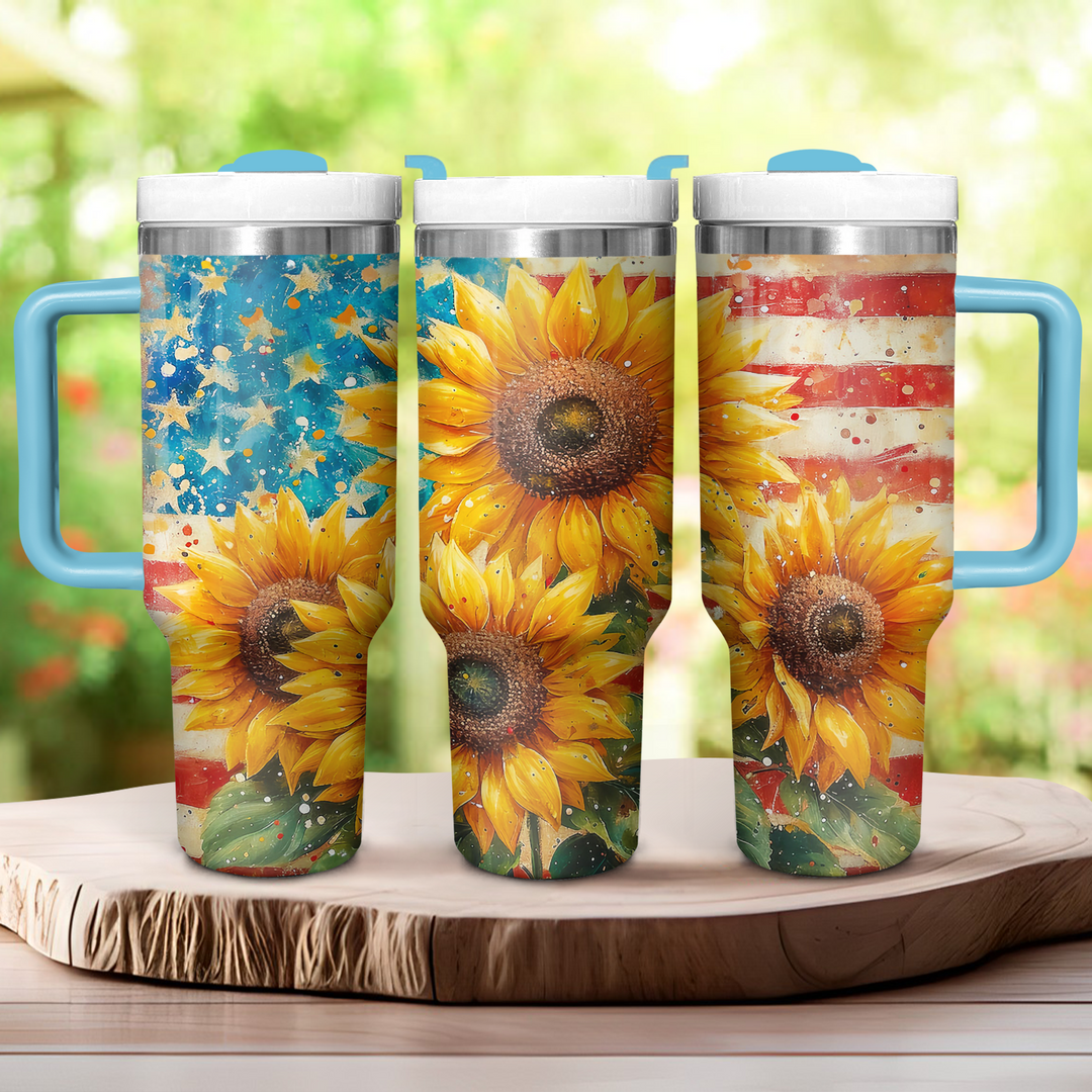 Rustic Sunflowers - Tumbler with Handle - NCU0DK025