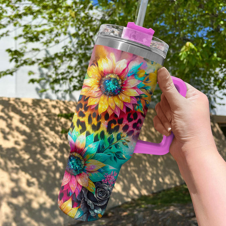 Glitter Sunflowers - Tumbler With Handle - NCU0TL015