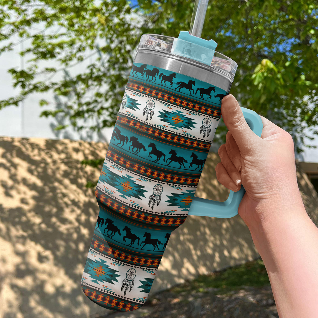 Native Horse - Tumbler With Handle - Gift For Horse Lovers - NCU0TT001