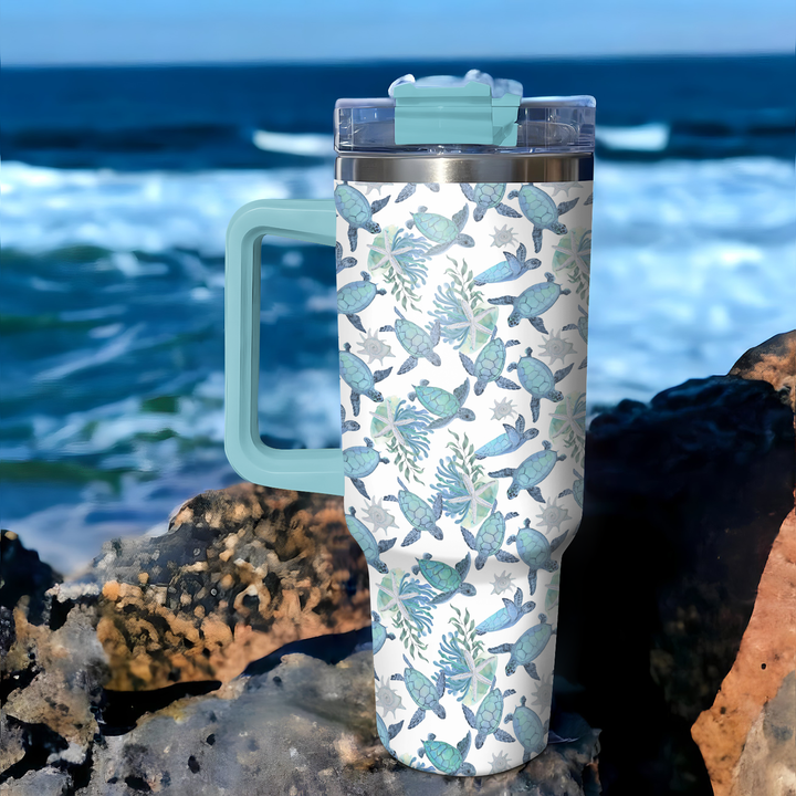 Baby Turtles - Tumbler With Handle - Gift For Turtle Lovers - NCU0DV004