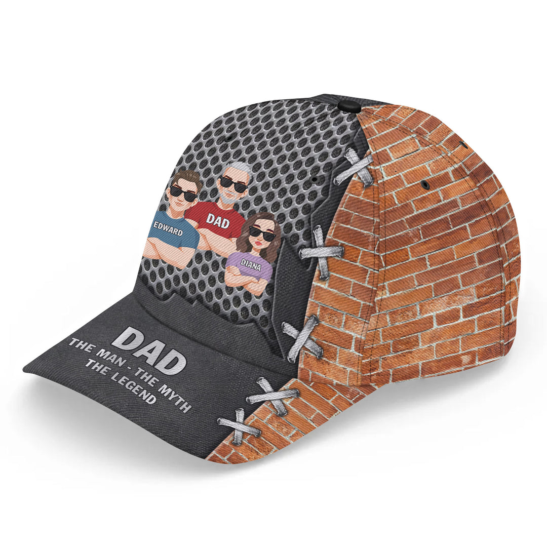 The Man The Myth Legend - Personalized Custom Baseball Cap - Father's Day Gift For Dad