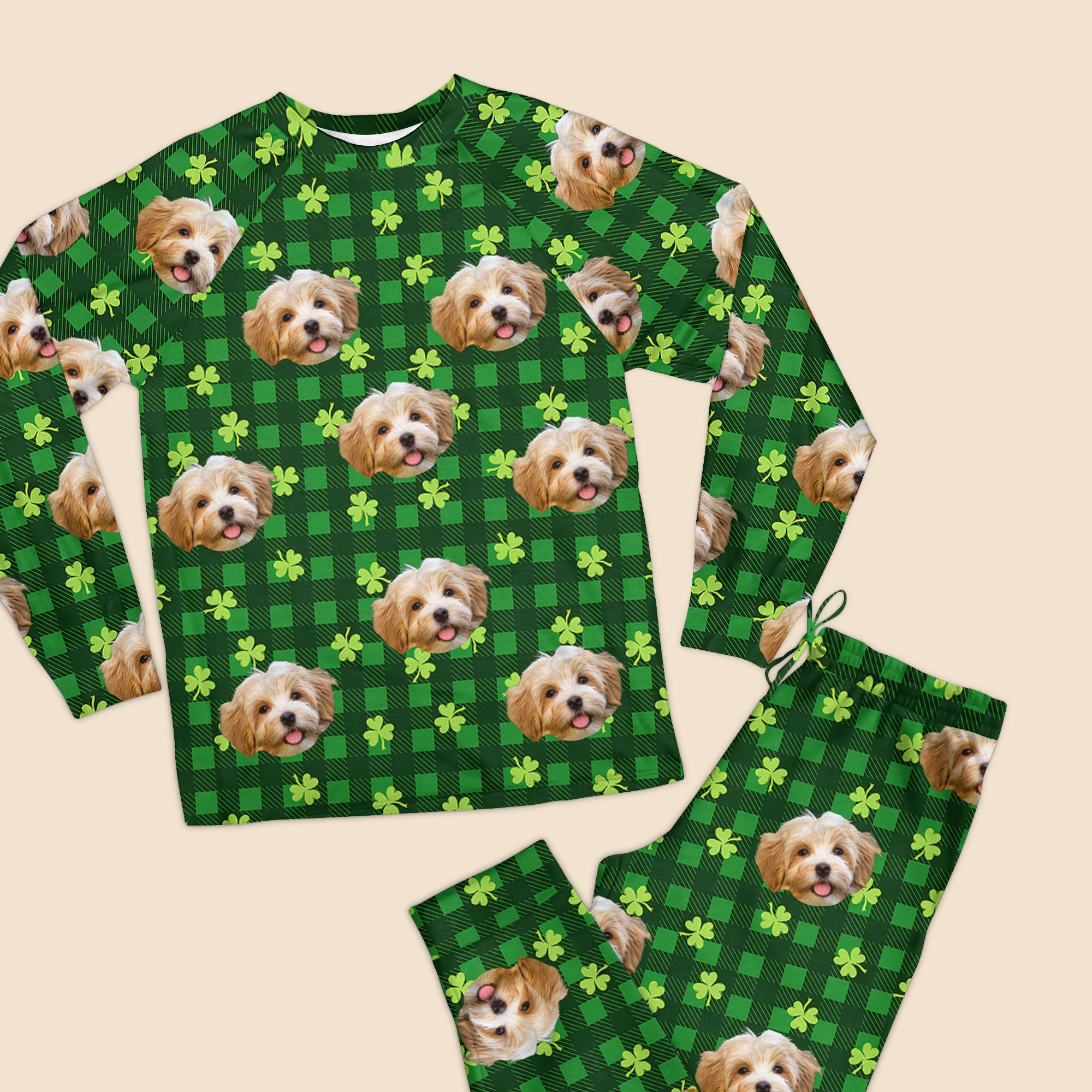St Patrick Day Pet - Personalized Custom Raglan Pajama Set - Gift For Dog Lover, Dog Mom, Dog Dad, Dog Owner