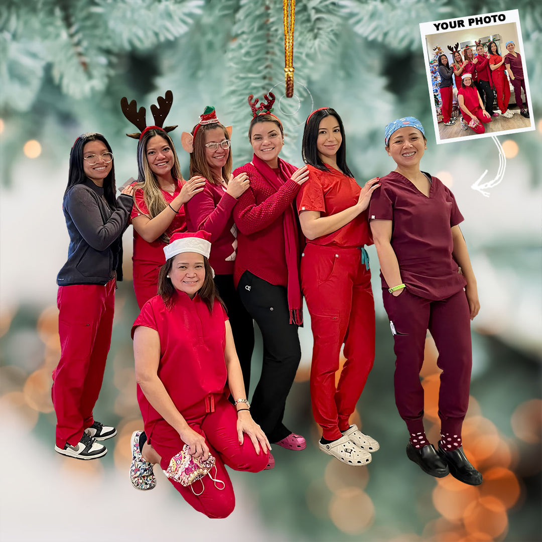 Christmas In The Hospital - Personalized Photo Mica Ornament - Nurse's Day, Christmas Gift For Nurse