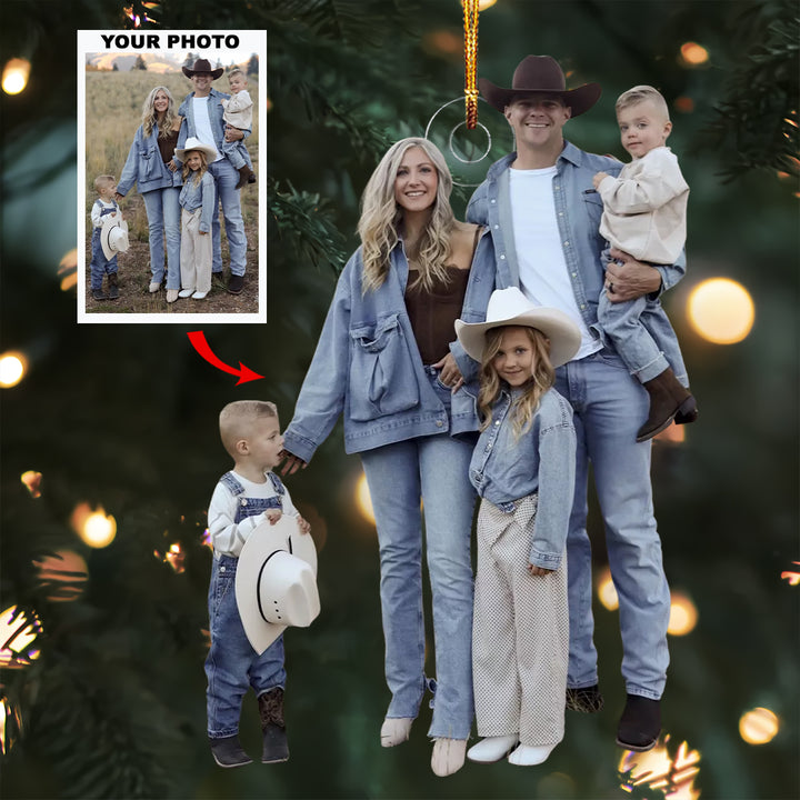 Family Is The Heart Of The Home - Personalized Photo Mica Ornament - Christmas Gift For Family, Family Members