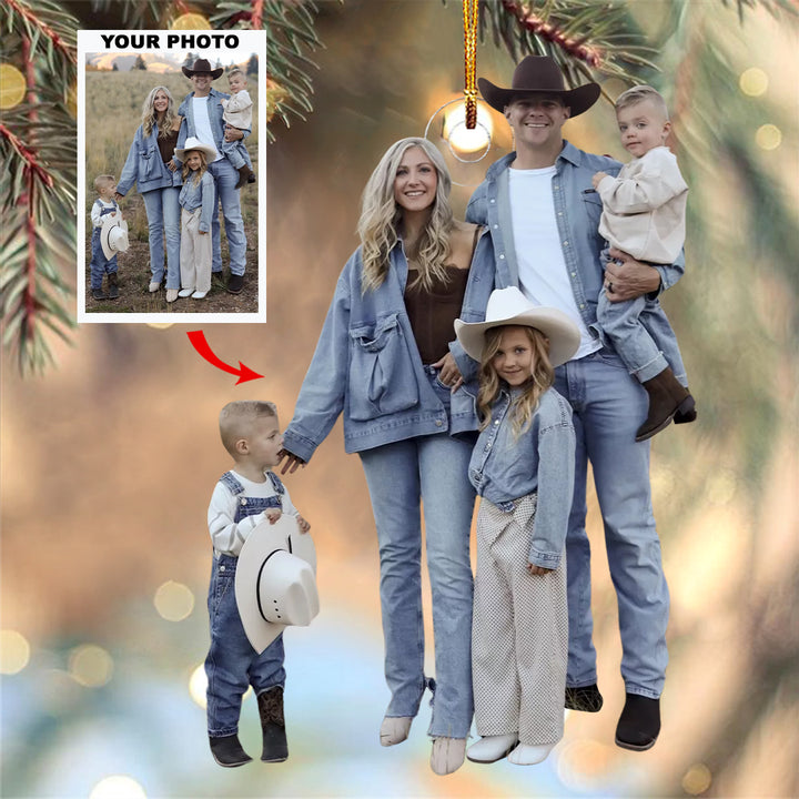 Family Is The Heart Of The Home - Personalized Photo Mica Ornament - Christmas Gift For Family, Family Members