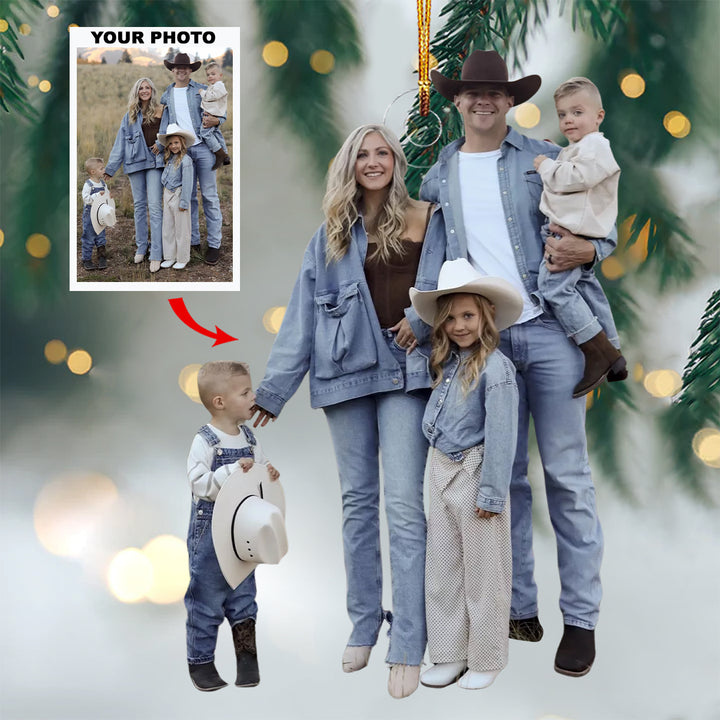 Family Is The Heart Of The Home - Personalized Photo Mica Ornament - Christmas Gift For Family, Family Members