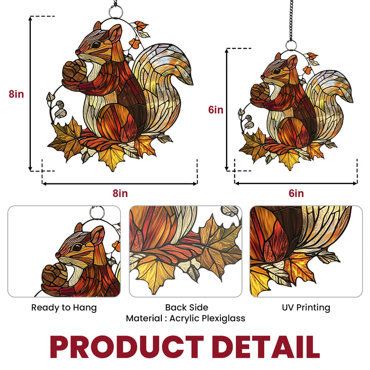 Grateful Harvest Squirrel - Window Hanging Suncatcher NCU0PD108