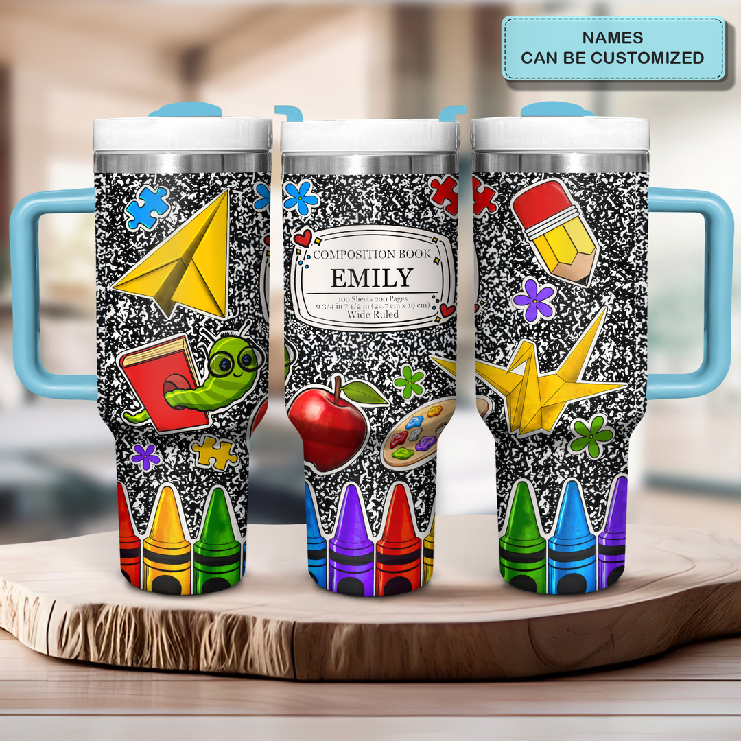 A Great Teacher - Personalized Tumbler With Handle - Gift For Teacher - NCU0DK033