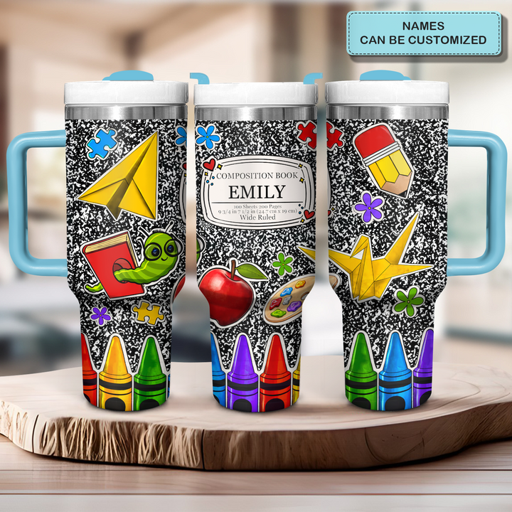 A Great Teacher - Personalized Tumbler With Handle - Gift For Teacher - NCU0DK033