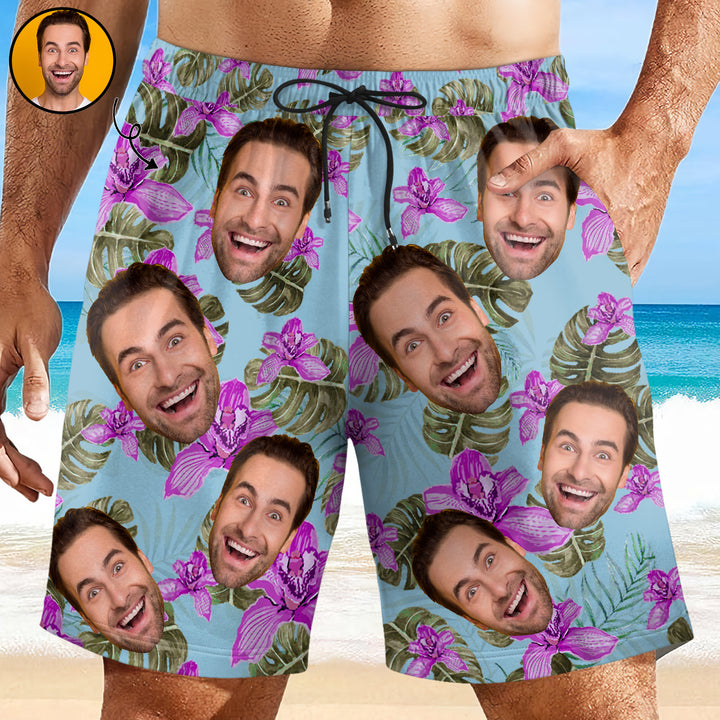 Don't Worry Beach Happy - Personalized Unisex Man Beach Shorts - Gift For Family Members