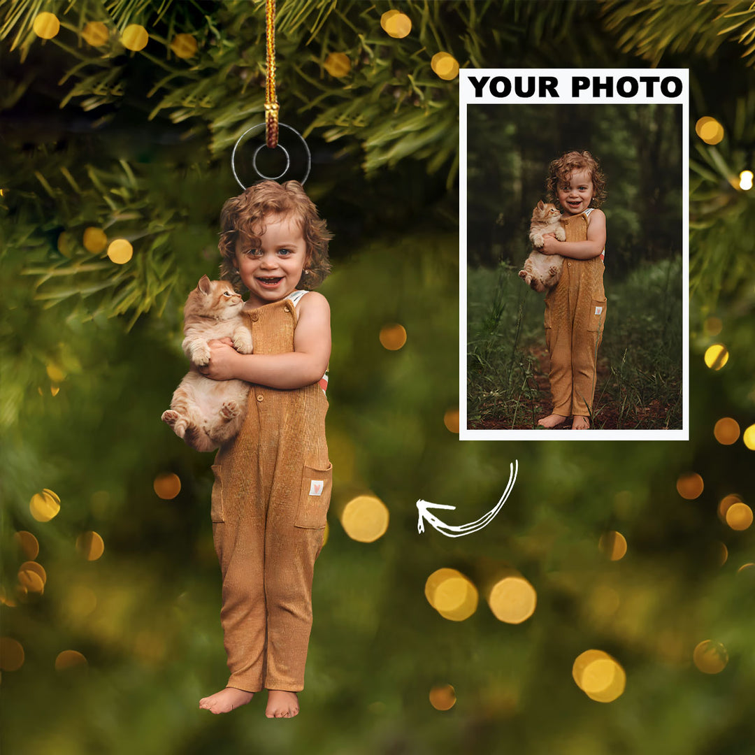 Little Babies - Personalized Photo Mica Ornament - Customized Your Photo Ornament - Christmas Gift For Family Members, Animal Lovers