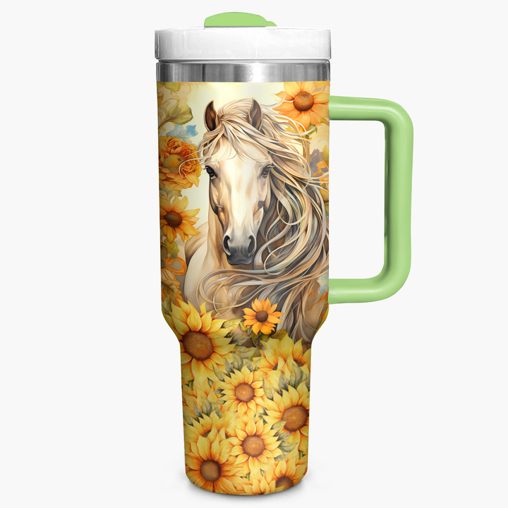 Field of Gold - Tumbler With Handle - Gift For Horse Lovers NCU0PT003