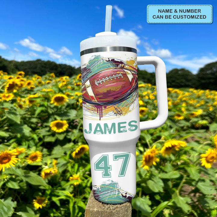 Gridiron Glory - Personalized Tumbler with Handle - NCU0DK005