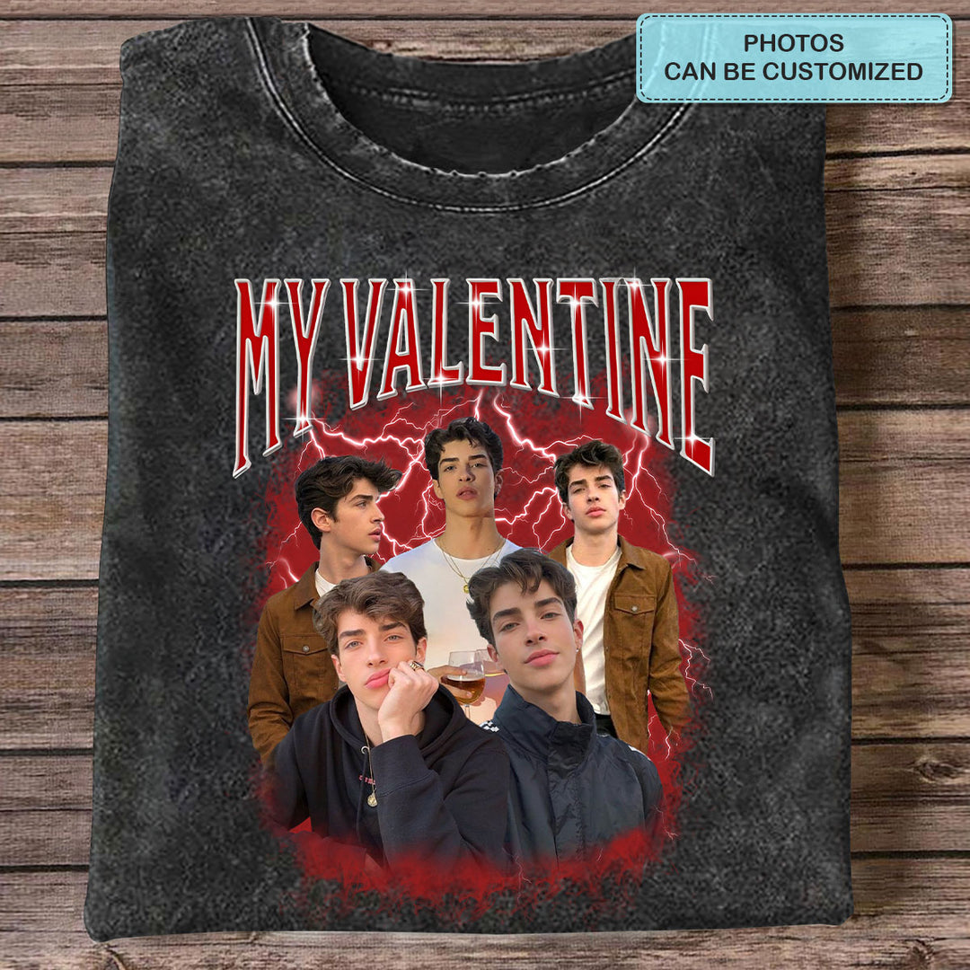 My Valentine - Personalized Custom Bootleg Tshirt - Gift For Couple, Boyfriend, Girlfriend