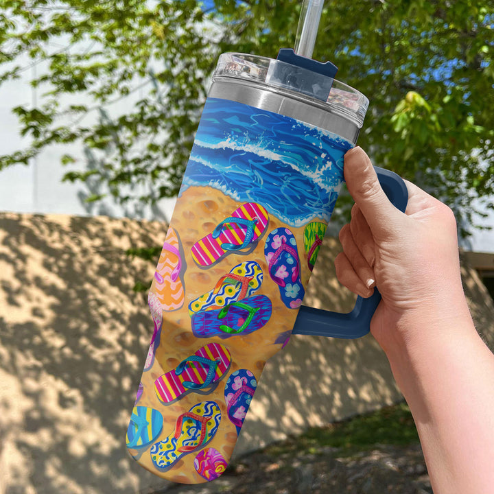 Life Is Better in Flip Flops - Tumbler with Handle - NCU0TL008
