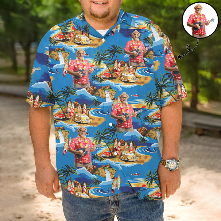 Tropical Beach Shore - Personalized Custom Unisex Hawaiian Shirt