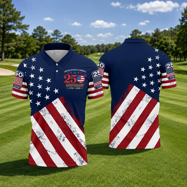 USA 250 Years Of Freedom Polo Shirt NCU0PDT06