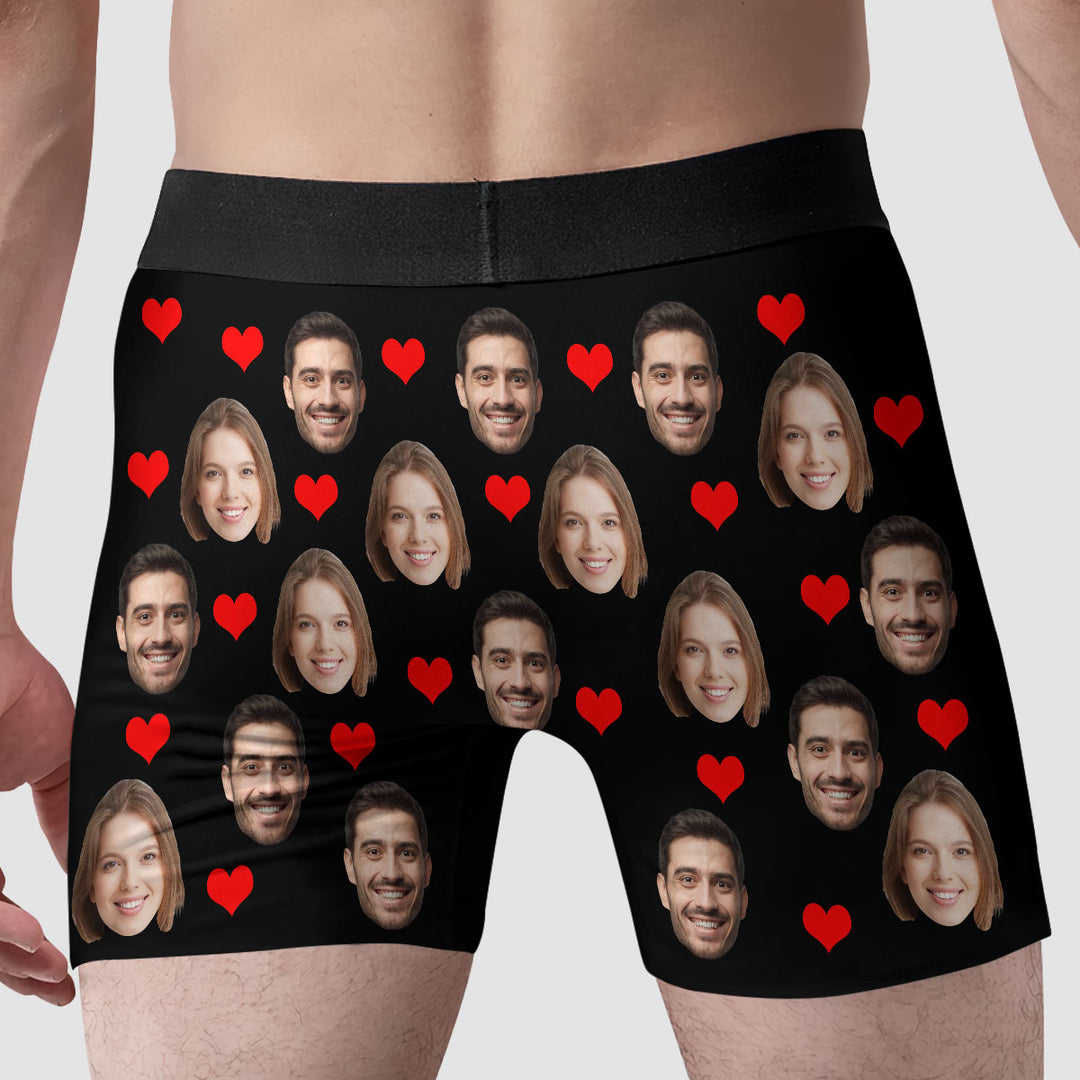Couple Custom Face - Personalized Custom Men's Boxer Briefs - Gift For Couple, Boyfriend, Husband