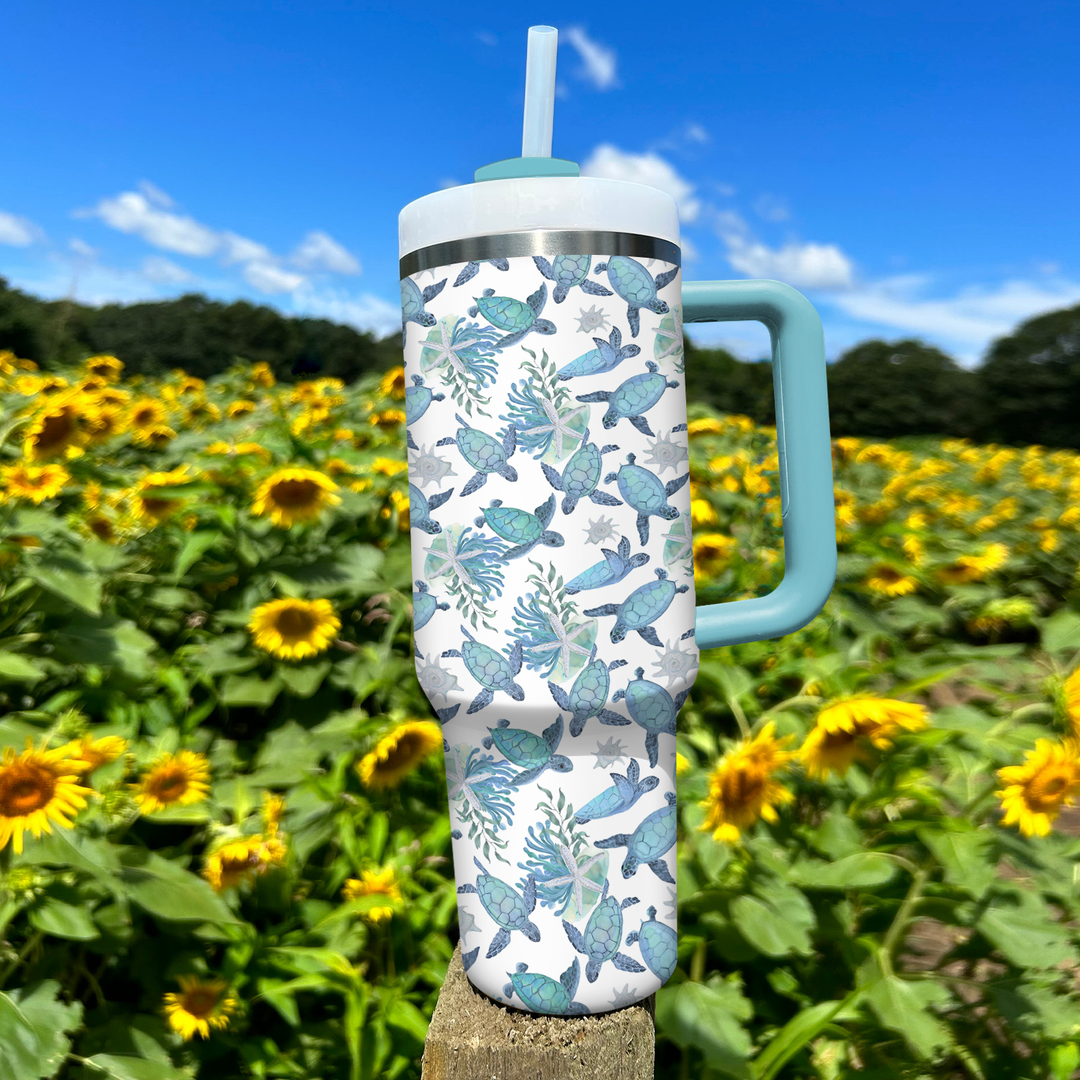 Baby Turtles - Tumbler With Handle - Gift For Turtle Lovers - NCU0DV004