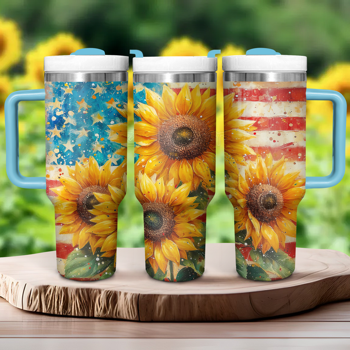 Rustic Sunflowers - Tumbler with Handle - NCU0DK025