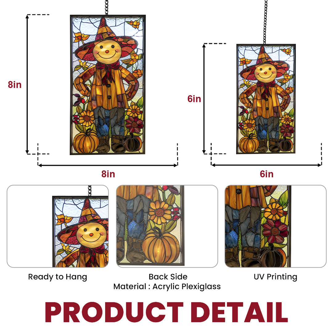 Autumn Sunset Scarecrow - Window Hanging Suncatcher NCU0PD104